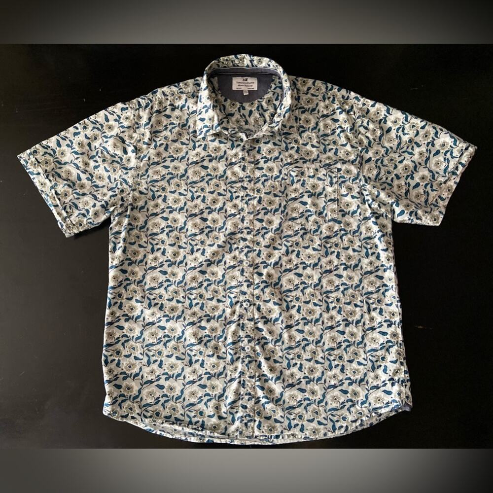 THREAD & CLOTH Floral SS Button Down Cotton Shirt sz XXL